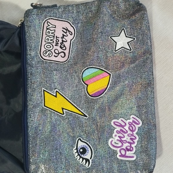 ISCREAM GIRLS PURSE " GIRL POWER ON FRONT IN SPARKLY BLUE - Picture 8 of 8